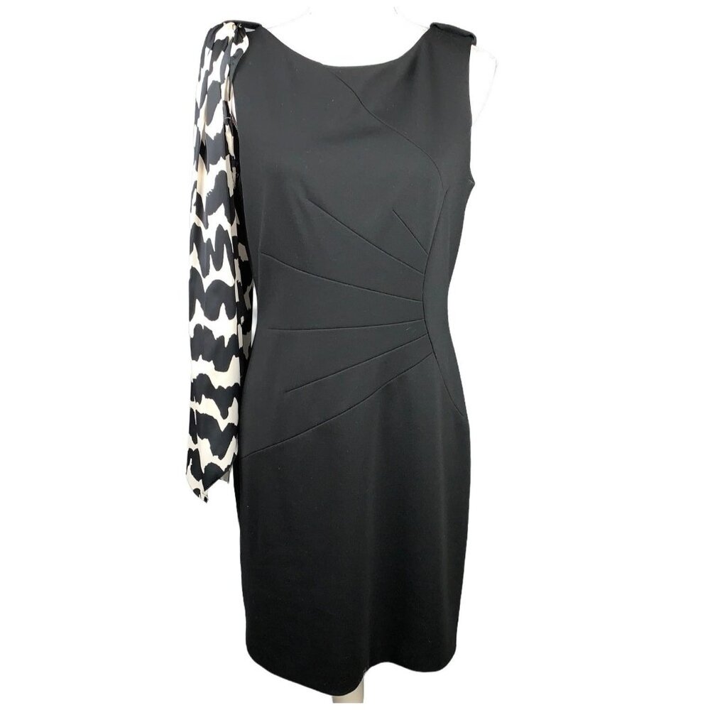Tahari Arthur S Lavine Sheath Dress With Scarf Size 6